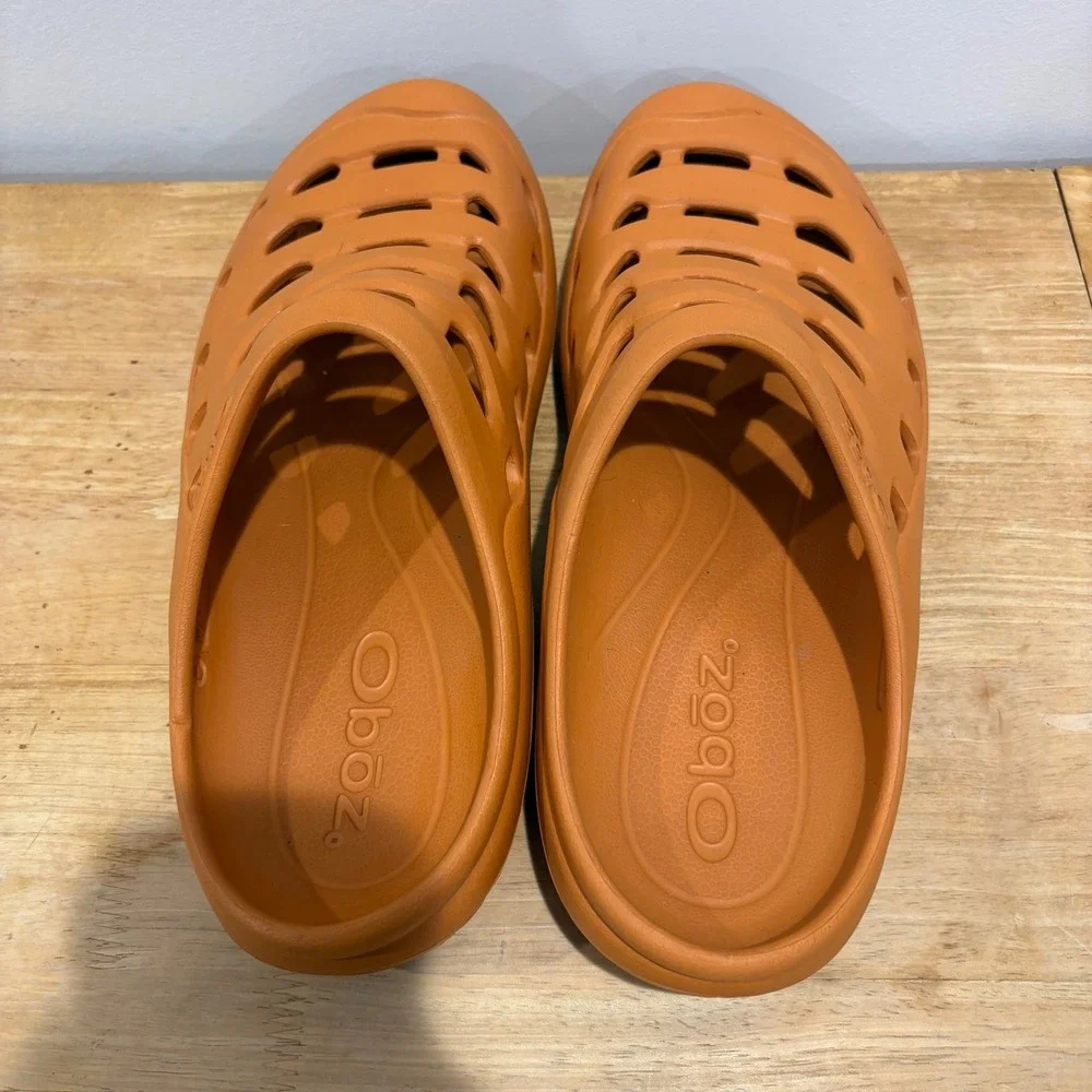 Oboz Whakatapu Recovery Clog Slides Mens Orange Size 12 Comfort Slip On Shoes